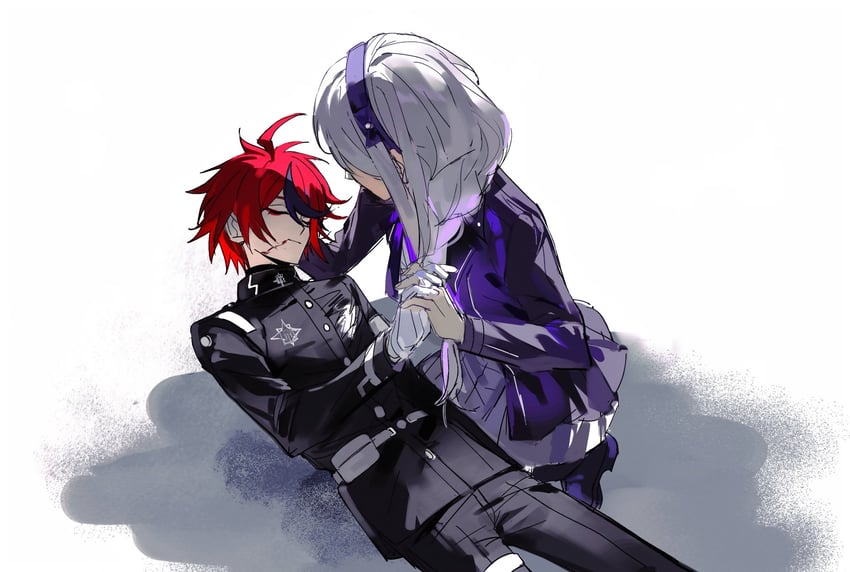 sumino takumi and kirifuji nozomi (the hundred line -last defense academy-) drawn by binxngchng1