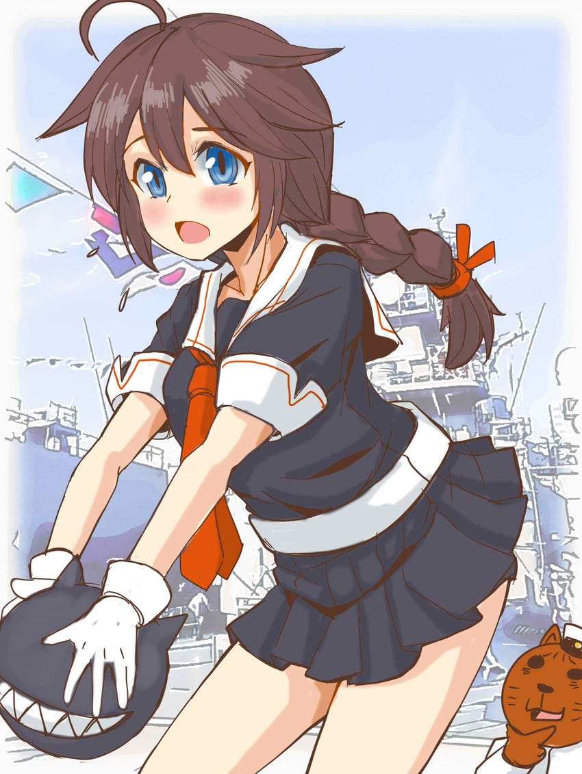 admiral, shigure, shigure kai ni, and non-human admiral (kantai collection) drawn by mushi_mushi_ex