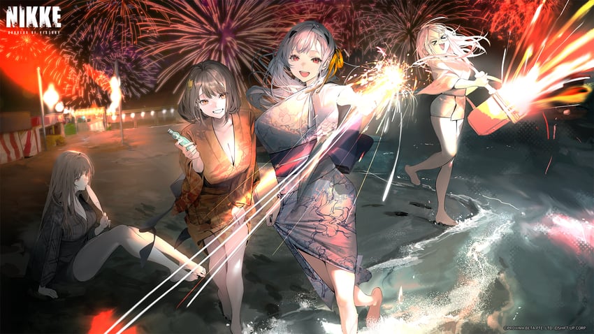 anis, rapi, neon, and modernia (goddess of victory: nikke) drawn by nishikikope
