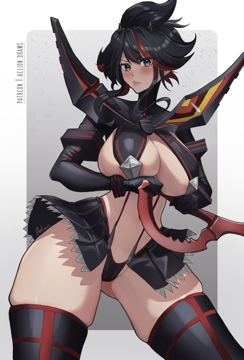 matoi ryuuko and senketsu (kill la kill) drawn by aelion_draws