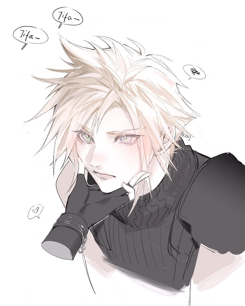 tifa lockhart and cloud strife (final fantasy and 3 more) drawn by duoj_ji