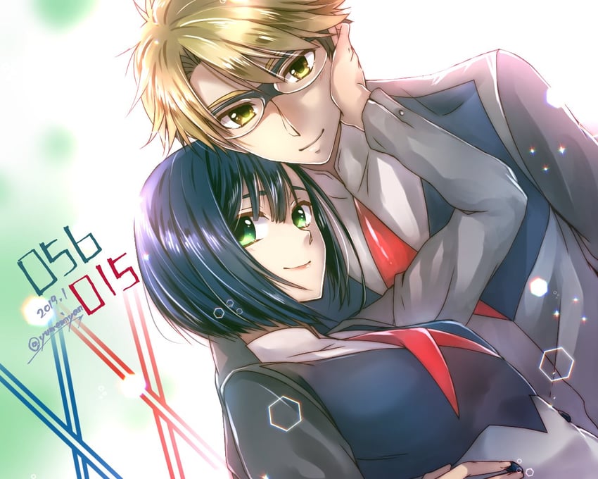 ichigo and gorou (darling in the franxx) drawn by kiriya-sa