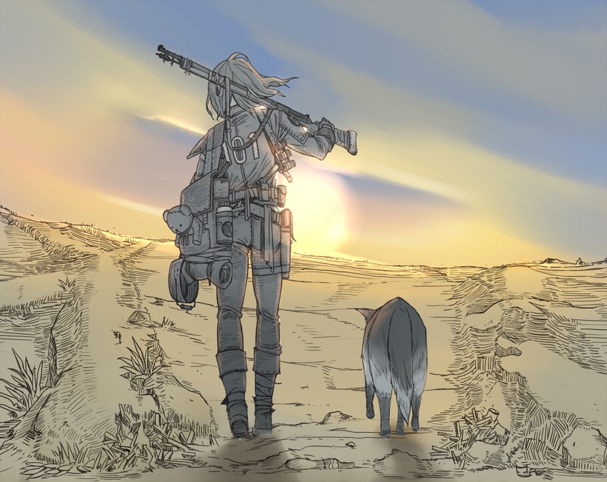 lone wanderer and dogmeat (fallout and 1 more) drawn by yana_yana
