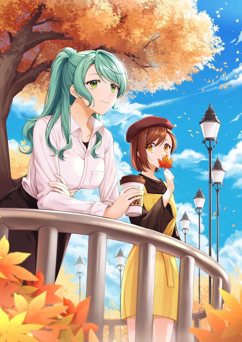 hikawa sayo and hazawa tsugumi (bang dream!) drawn by minori_(faddy)