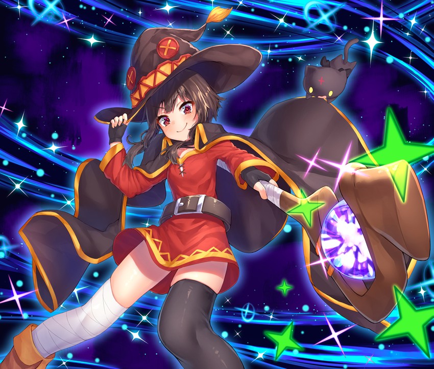 megumin and chomusuke (kono subarashii sekai ni shukufuku wo!) drawn by pensuke