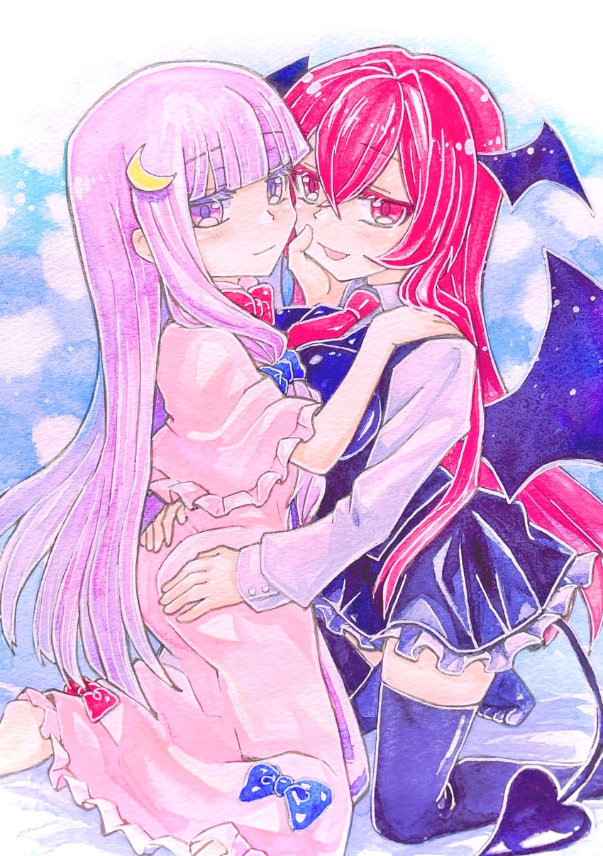 patchouli knowledge and koakuma (touhou) drawn by atori_art