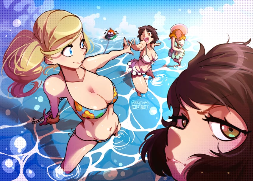 takamaki anne, sakura futaba, niijima makoto, okumura haru, and kawakami sadayo (persona and 1 more) drawn by haysey