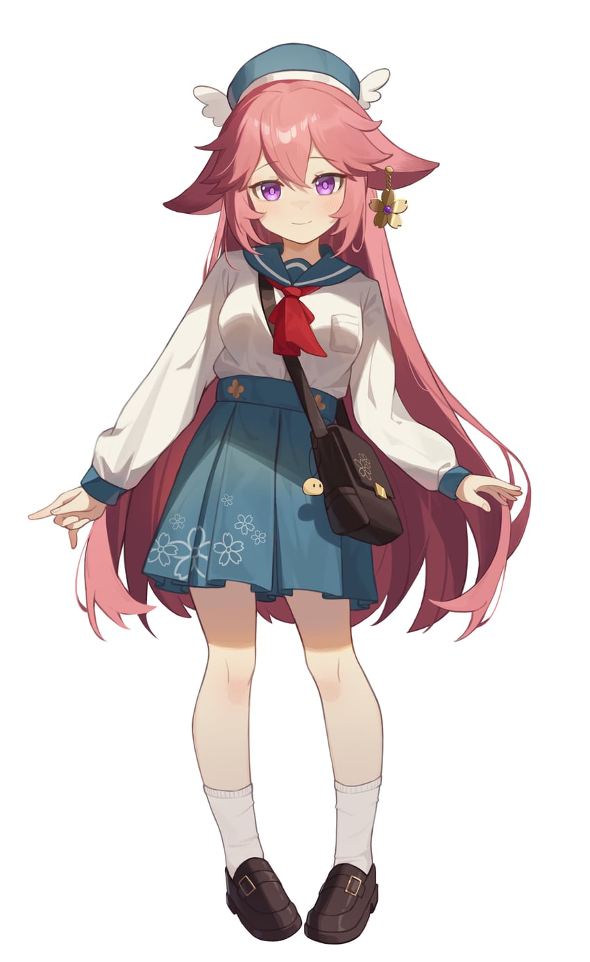 yae miko and slime (genshin impact) drawn by lmonster_guai