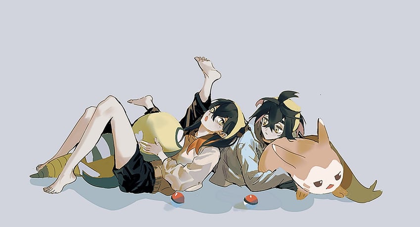 kieran, carmine, furret, and dunsparce (pokemon and 1 more) drawn by ss_un17