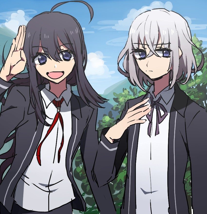 namazuo toushirou and honebami toushirou (touken ranbu) drawn by shine5s