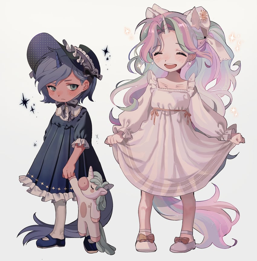 princess luna and princess celestia (my little pony and 1 more) drawn by memoji_7672
