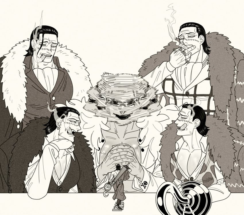 donquixote doflamingo and crocodile (one piece and 1 more) drawn by mg_cls