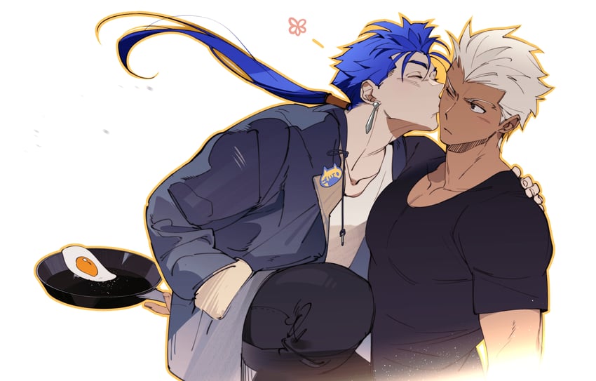 cu chulainn and archer (fate and 1 more) drawn by tobu_(bilibil)