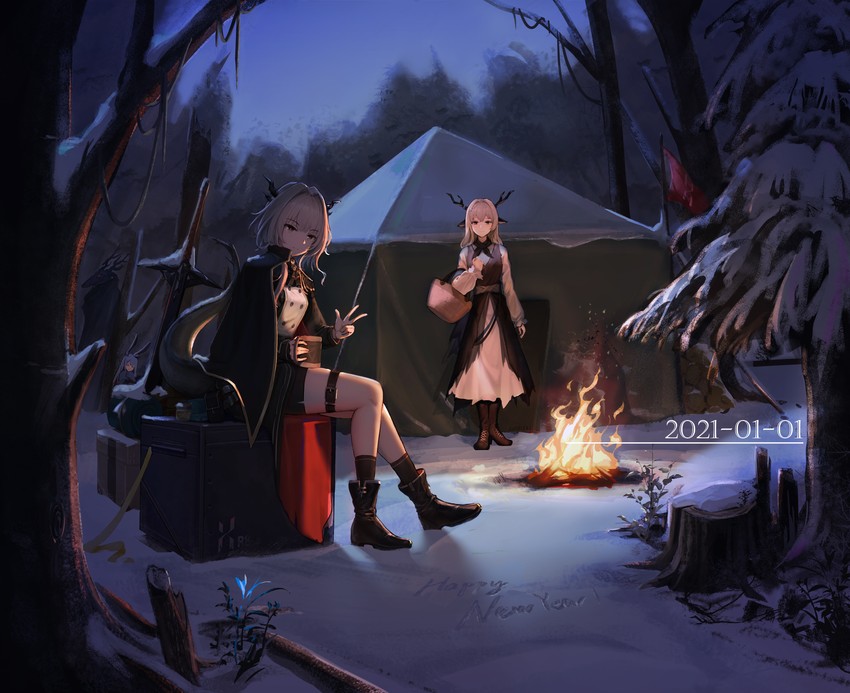 frostnova, talulah, alina, patriot, and talulah the fighter (arknights) drawn by panana
