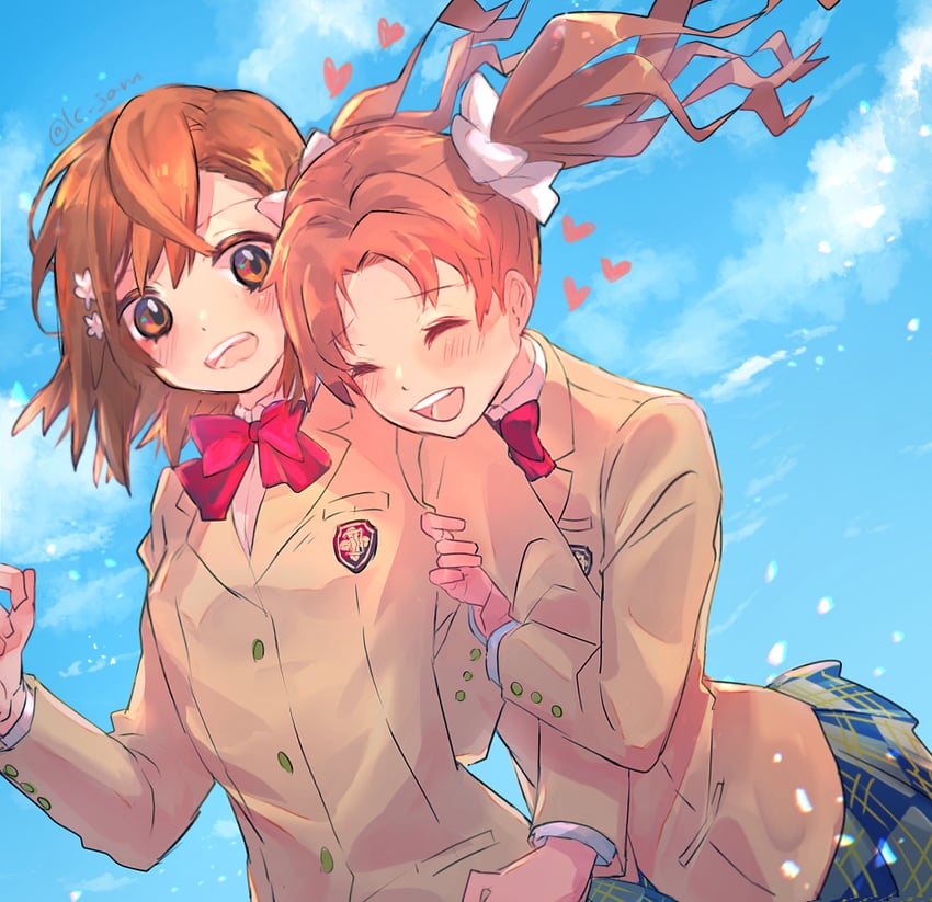 misaka mikoto and shirai kuroko (toaru majutsu no index and 1 more) drawn by jam_(lc_jam)