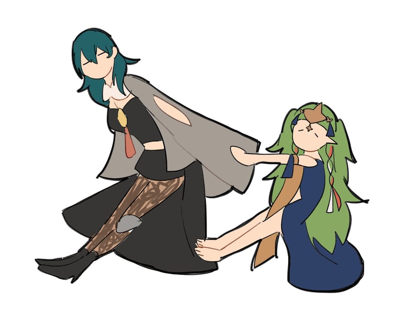 female byleth and sothis (fire emblem and 1 more) drawn by chocolate_(jitong)
