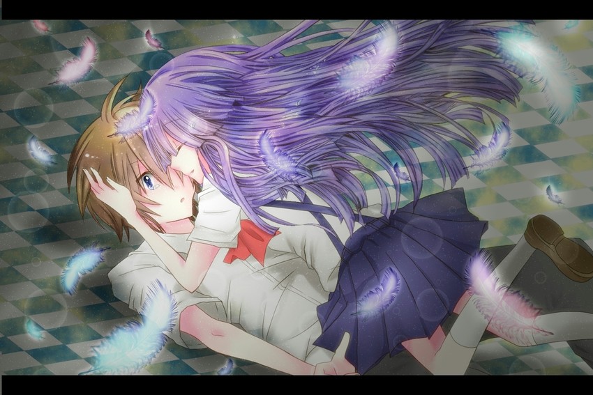 furude rika and maebara keiichi (higurashi no naku koro ni) drawn by rinyuu and yuno_(aiti-senndou)