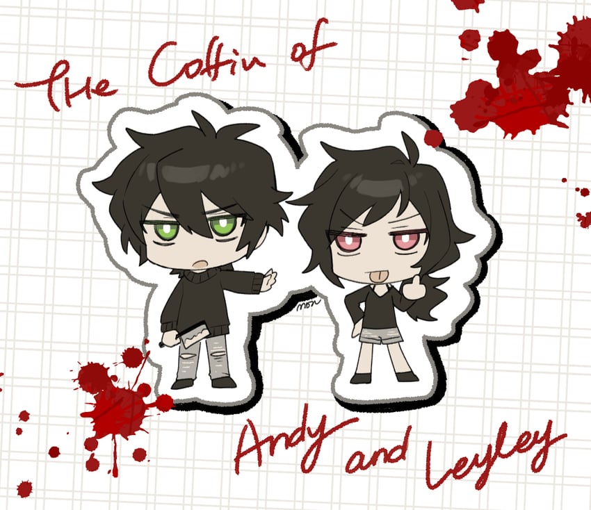 ashley graves and andrew graves (the coffin of andy and leyley) drawn by moch_ka_game