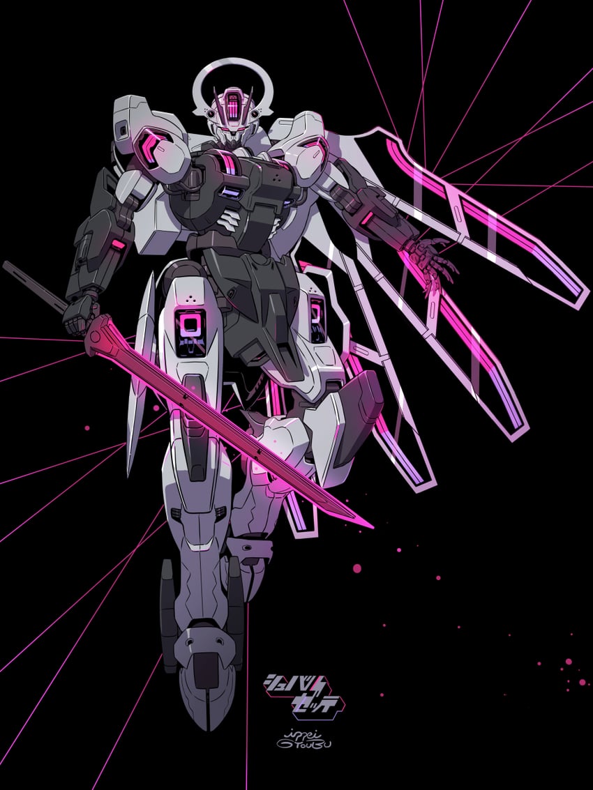 gundam schwarzette (gundam and 1 more) drawn by gyoubu_ippei