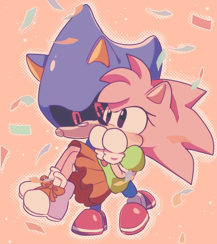 amy rose, metal sonic, and classic amy (sonic and 2 more) drawn by machimo129