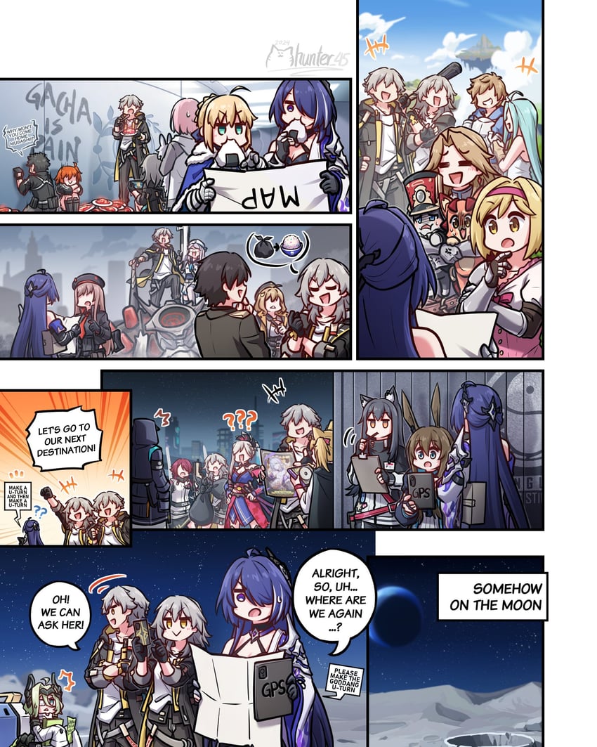 artoria pendragon, saber, mash kyrielight, fujimaru ritsuka, trailblazer, and 19 more (fate and 7 more) drawn by mhunter_45