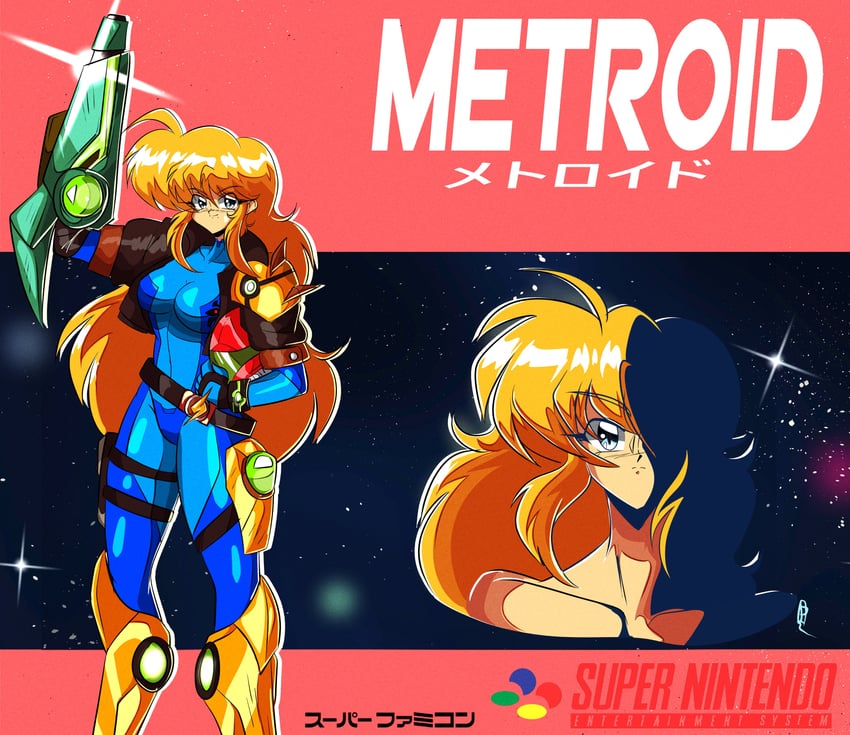 samus aran (metroid and 1 more) drawn by peachyboi