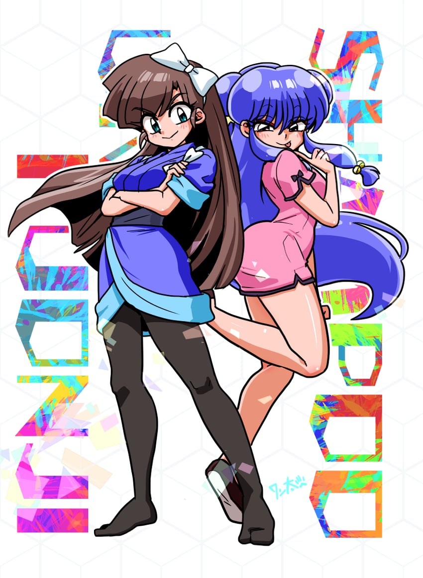 shampoo and kuonji ukyou (ranma 1/2) drawn by wanta_(futoshi)