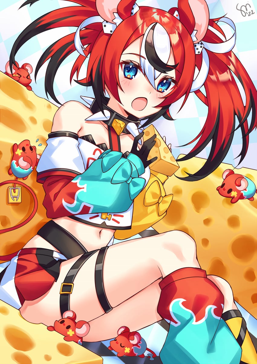 hakos baelz and mr. squeaks (hololive and 1 more) drawn by watashishi
