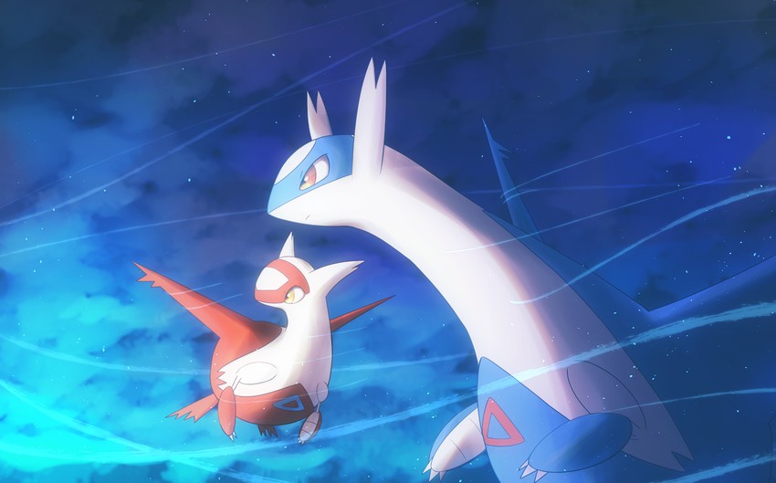 latias and latios (pokemon and 1 more) drawn by hatoro_kuroyoshi