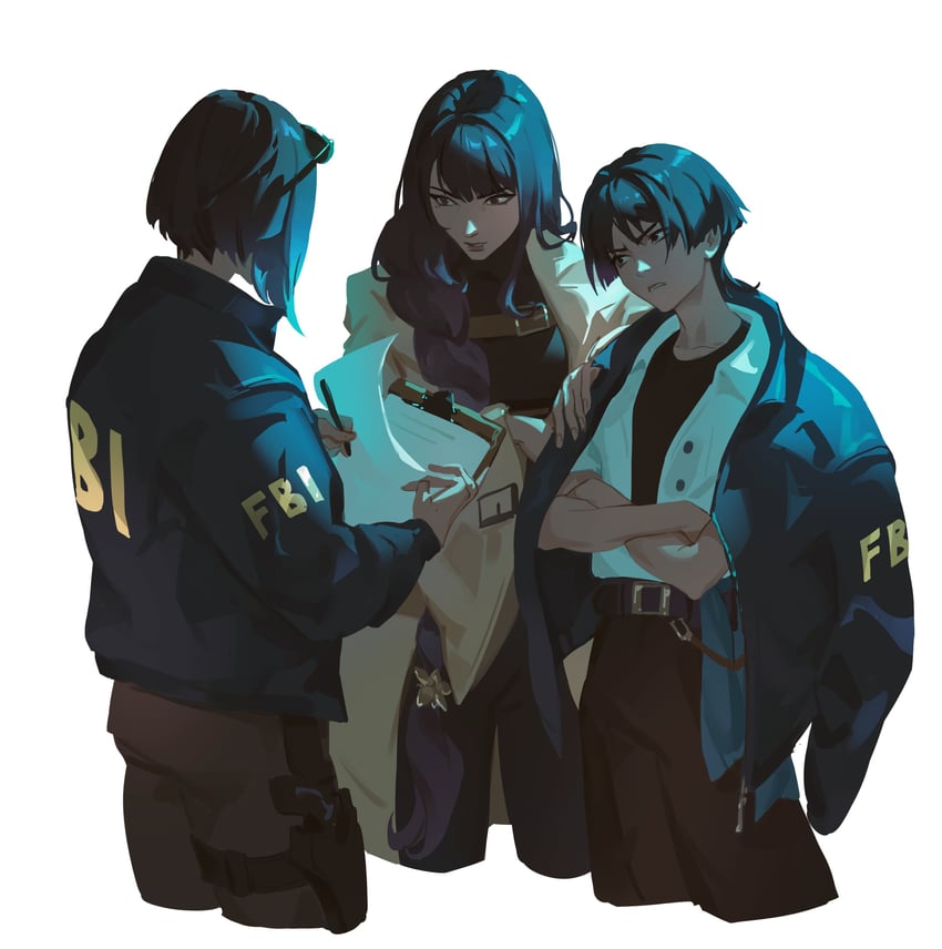 raiden shogun, scaramouche, and kujou sara (genshin impact) drawn by aina_(mayexplode)