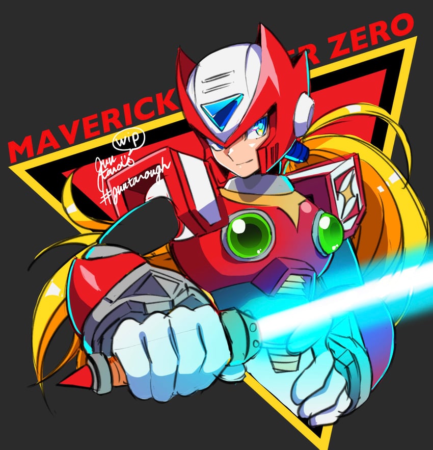 zero (mega man and 1 more) drawn by guutara