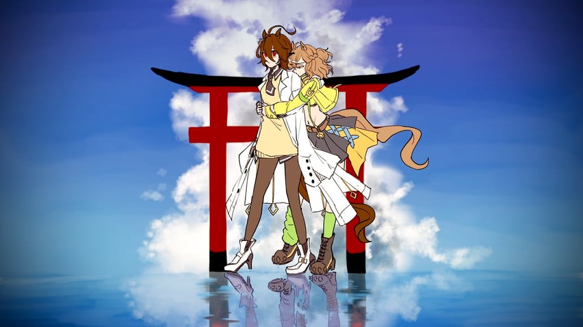 agnes tachyon and jungle pocket (umamusume and 2 more) drawn by shiruko_(oshiruko)