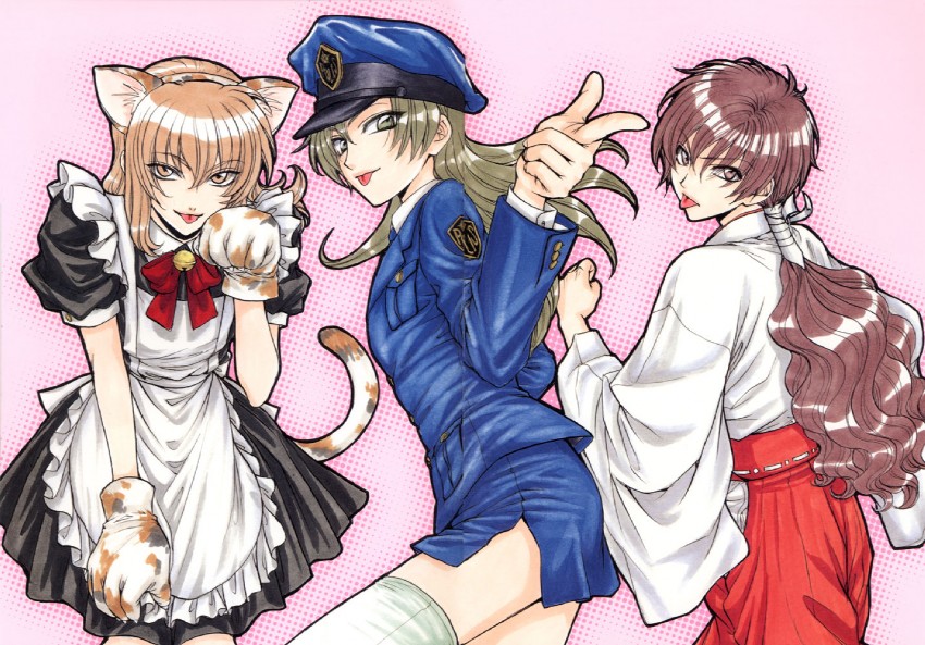 kouno tooru, yutaka mikoto, and shihoudani yuujirou (princess princess) drawn by tsuda_mikiyo