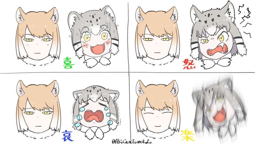 tibetan fox and pallas's cat (kemono friends) drawn by akicantsumikoto