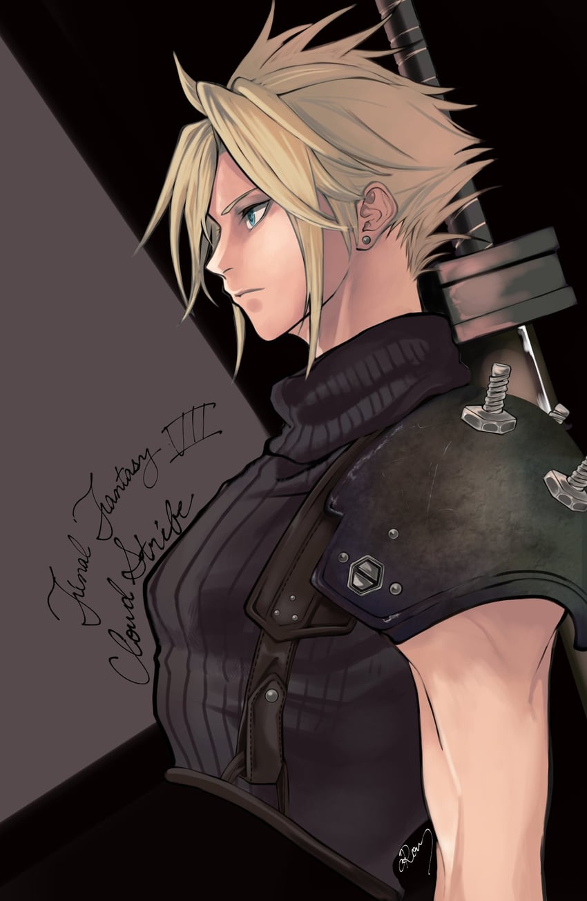 cloud strife (final fantasy and 2 more) drawn by crow_illust