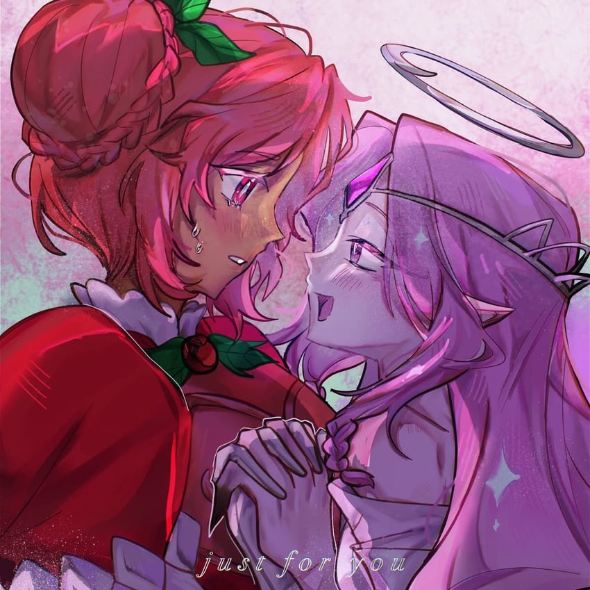eternal sugar cookie and hollyberry cookie (cookie run and 1 more) drawn by komtooi21