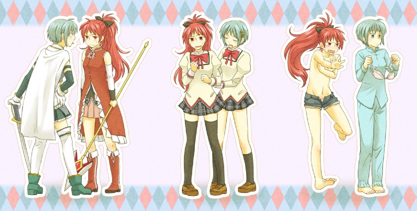 miki sayaka and sakura kyoko (mahou shoujo madoka magica) drawn by mihoshy