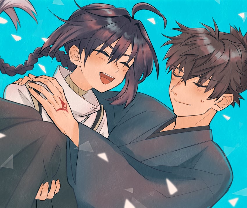 yamato takeru and miyamoto iori (fate and 1 more) drawn by tonarinohatano