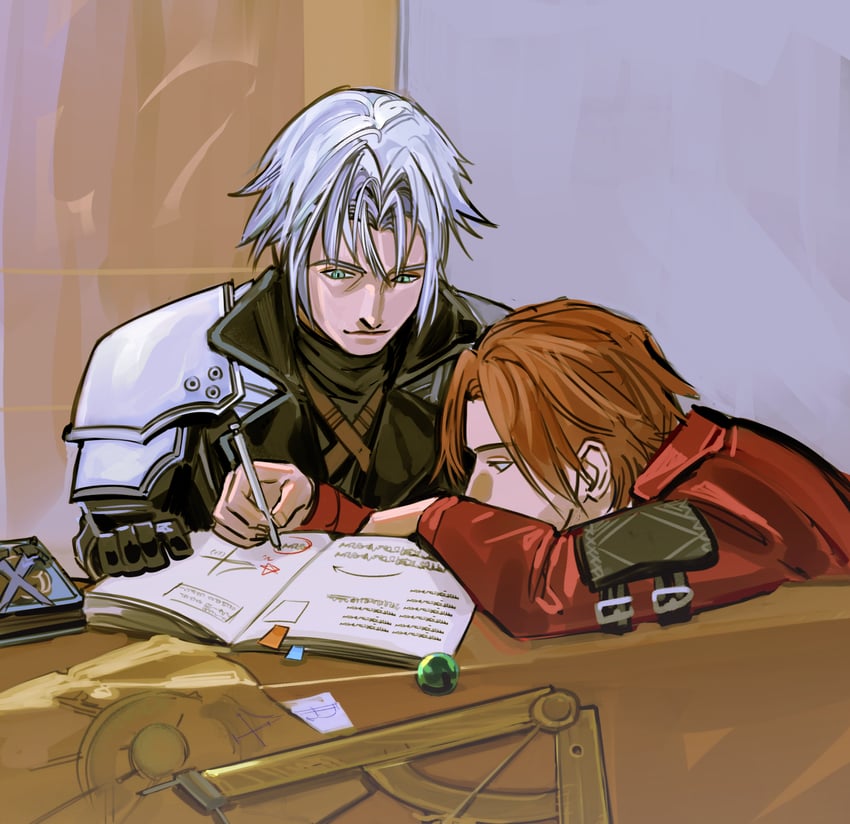 sephiroth and genesis rhapsodos (final fantasy and 2 more) drawn by newb_ff7r
