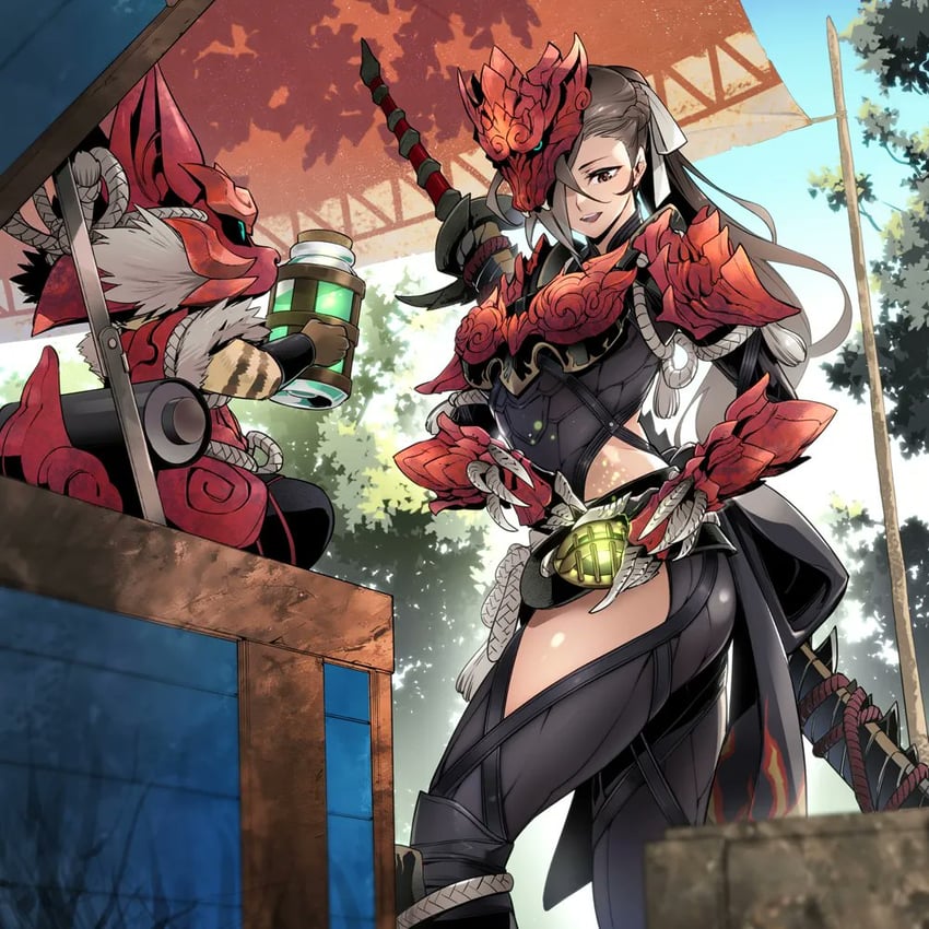 felyne and kagero (fire emblem and 2 more) drawn by fuse_ryuuta
