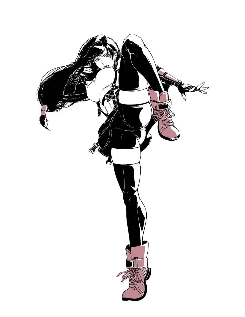 tifa lockhart (final fantasy and 3 more) drawn by aterumichino