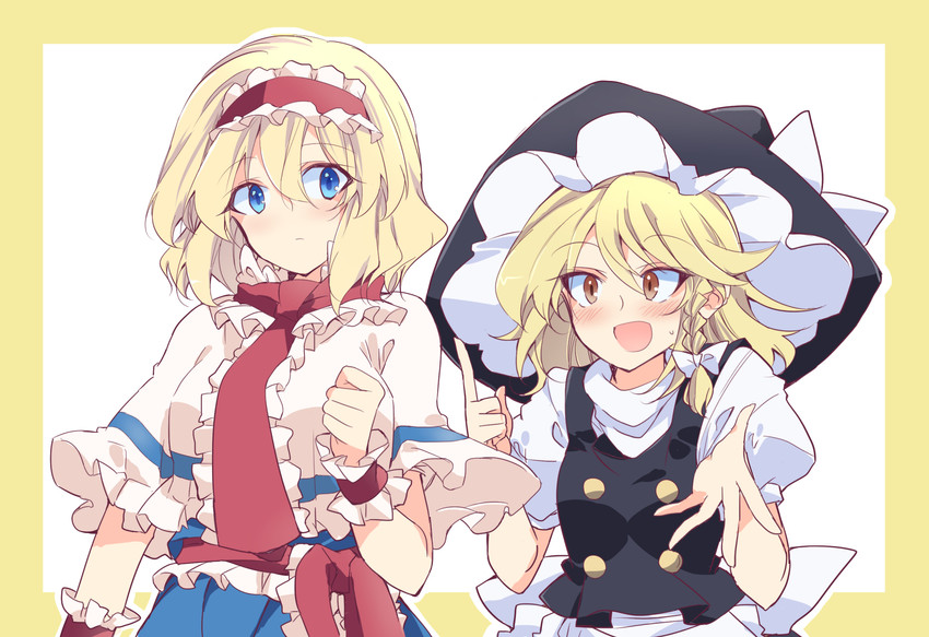 kirisame marisa and alice margatroid (touhou) drawn by ichimura_kanata