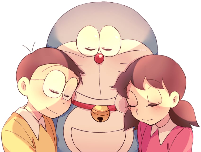 doraemon, minamoto shizuka, and nobi nobita (doraemon) drawn by kodo_(cd)