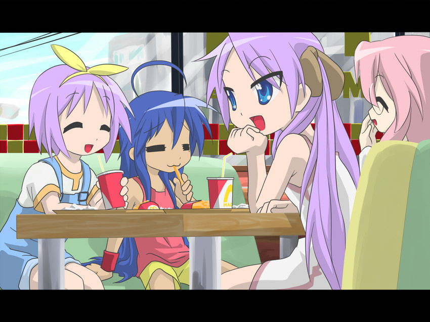 hiiragi kagami, izumi konata, hiiragi tsukasa, and takara miyuki (lucky star and 1 more) drawn by ironiso