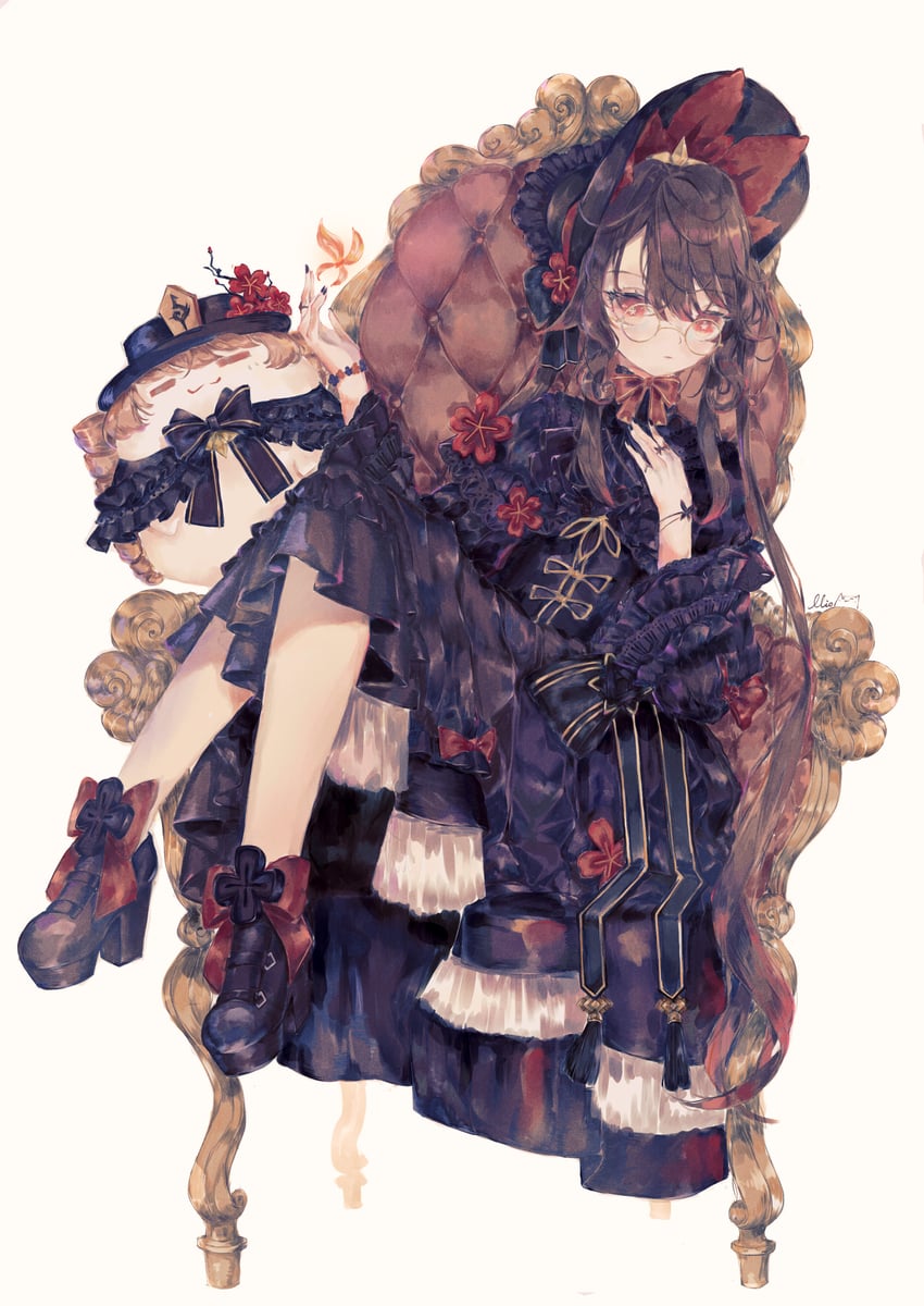 hu tao and boo tao (genshin impact) drawn by itogawa_mio