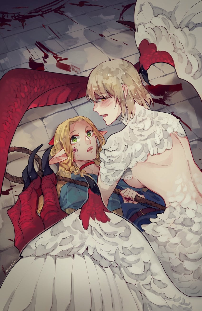 marcille donato and falin touden (dungeon meshi) drawn by crimson-chains