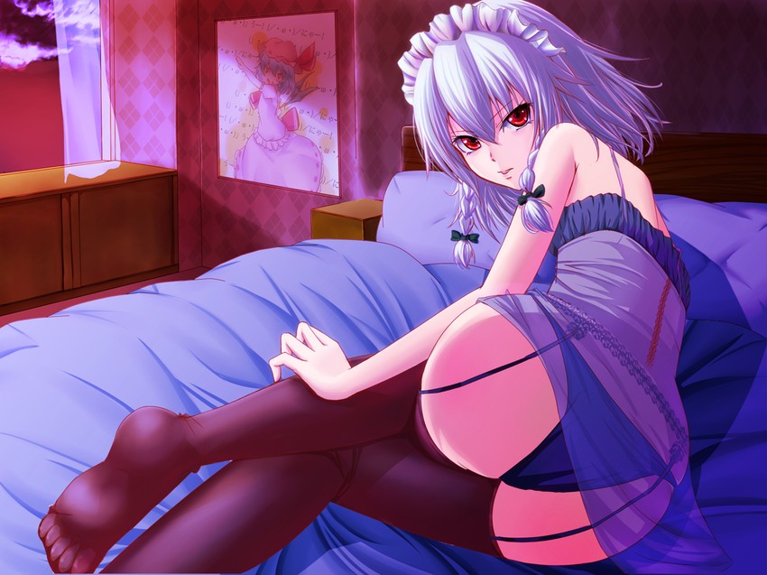 remilia scarlet and izayoi sakuya (touhou) drawn by fujino_(yoshi9798174)