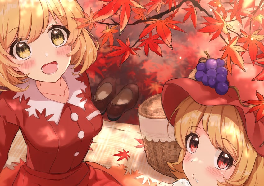aki minoriko and aki shizuha (touhou) drawn by wheat_retzel