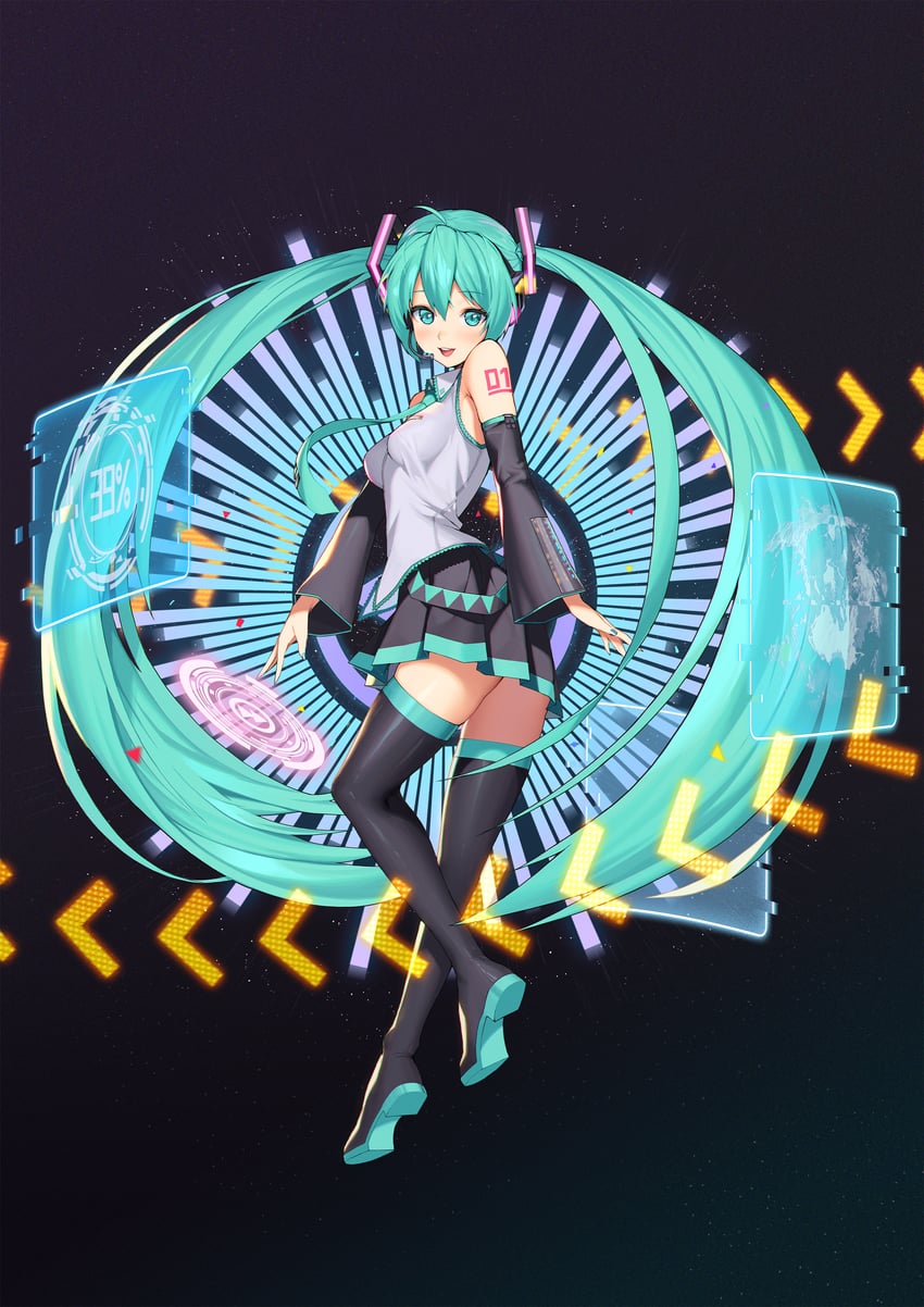 hatsune miku (vocaloid and 1 more) drawn by migu_(iws2525)