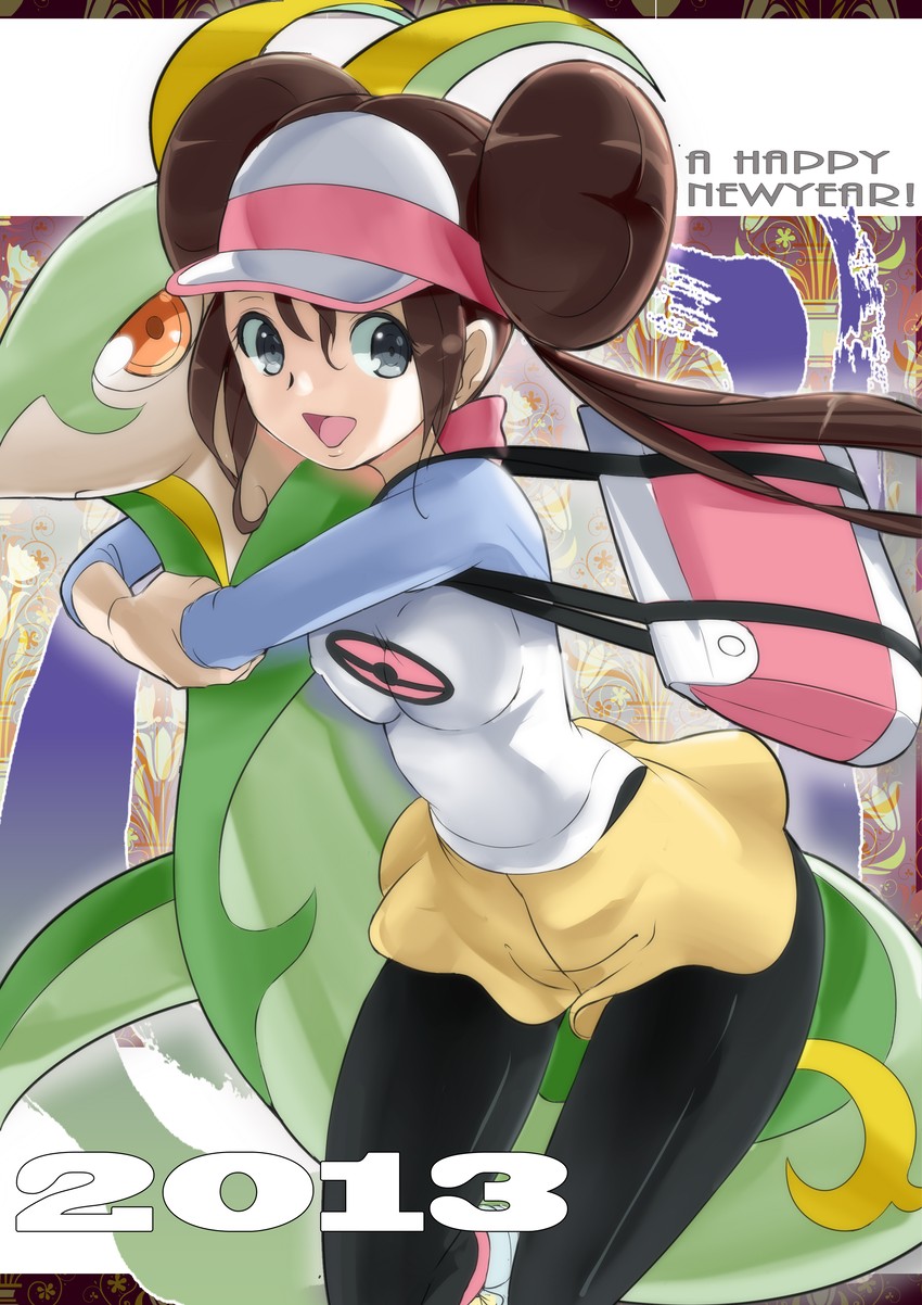 rosa and serperior (pokemon and 1 more) drawn by makoto_daikichi